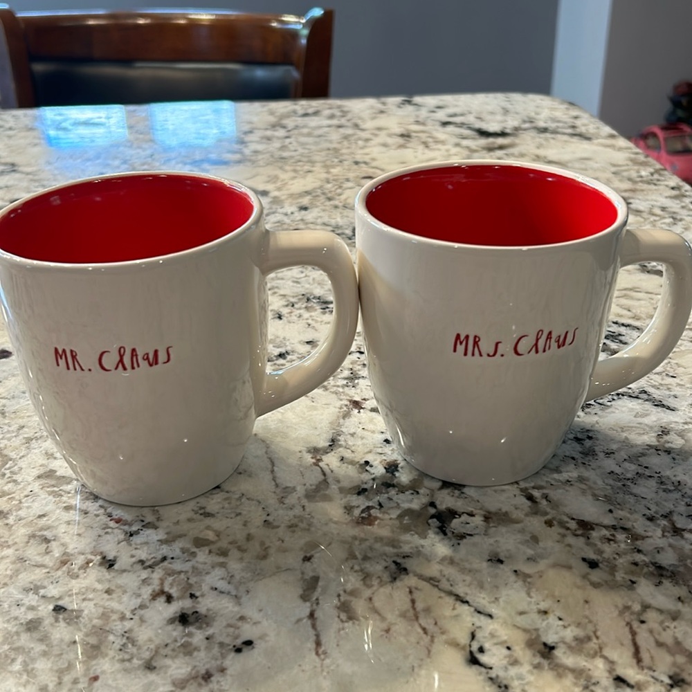 Rae Dunn Mr & Mrs Claus Coffee Mugs